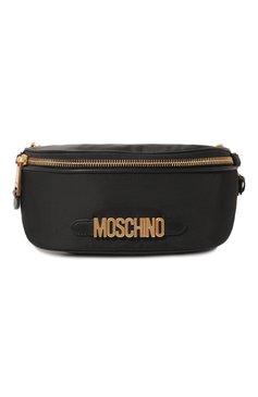 Женская поясная сумка belt MOSCHINO черного цвета, арт. 2317 B7707/8202 | Фото 1 (Размер: medium; Материал сплава: Проставлено; Материал: Текстиль; Драгоценные камни: Проставлено; Застежка: Молния; Стили: Кэжуэл)