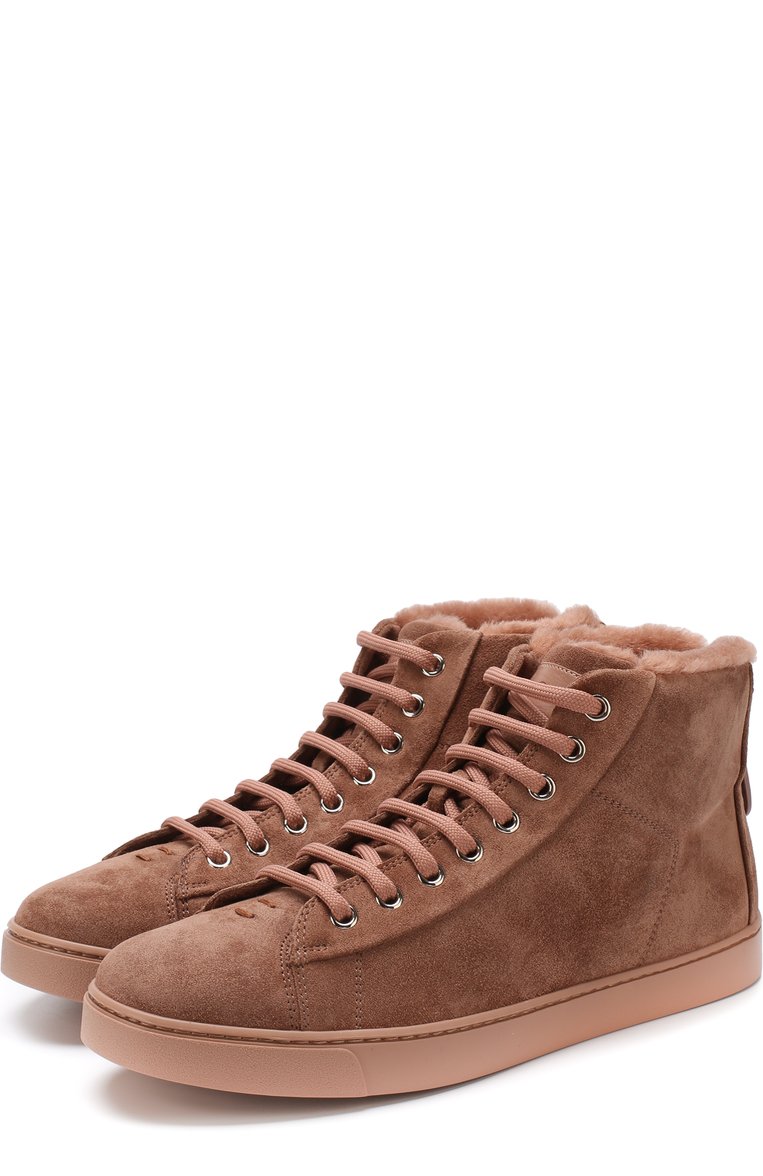 Высокие замшевые кеды peter с внутренней меховой отделкой GIANVITO ROSSI, арт. S20386.W1PRA.SUEPRAL, фото 1
