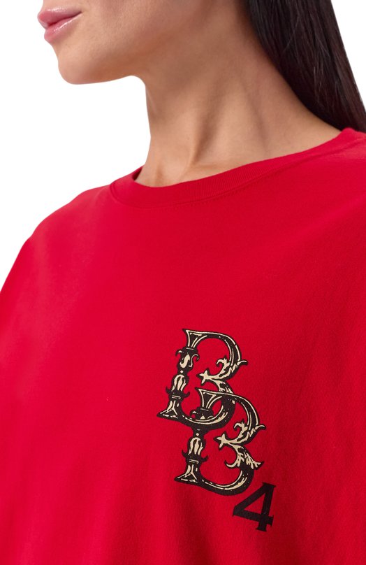 Хлопковый лонгслив Undercover UC2E1892-1 Красный  UC2E1892-1 Фото 5