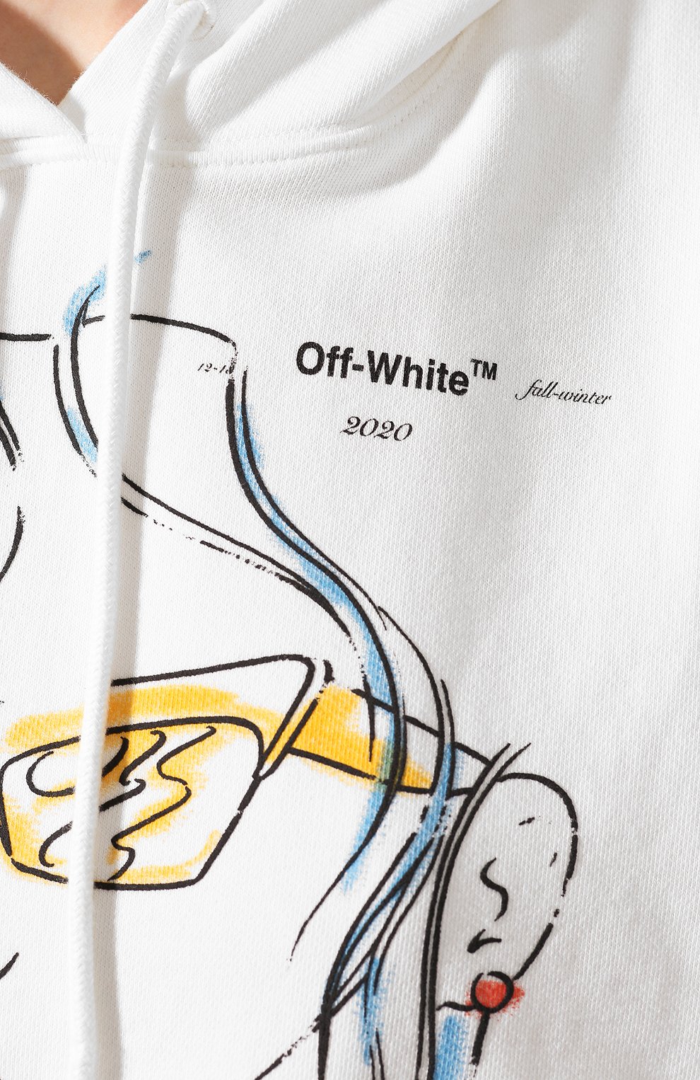 Хлопковое худи OFF-WHITE белого цвета по цене 53950 руб., арт. 0WBB016E190030620110, фото 5 Хлопковое худи OFF-WHITE, арт. 0WBB016E190030620110, фото 5