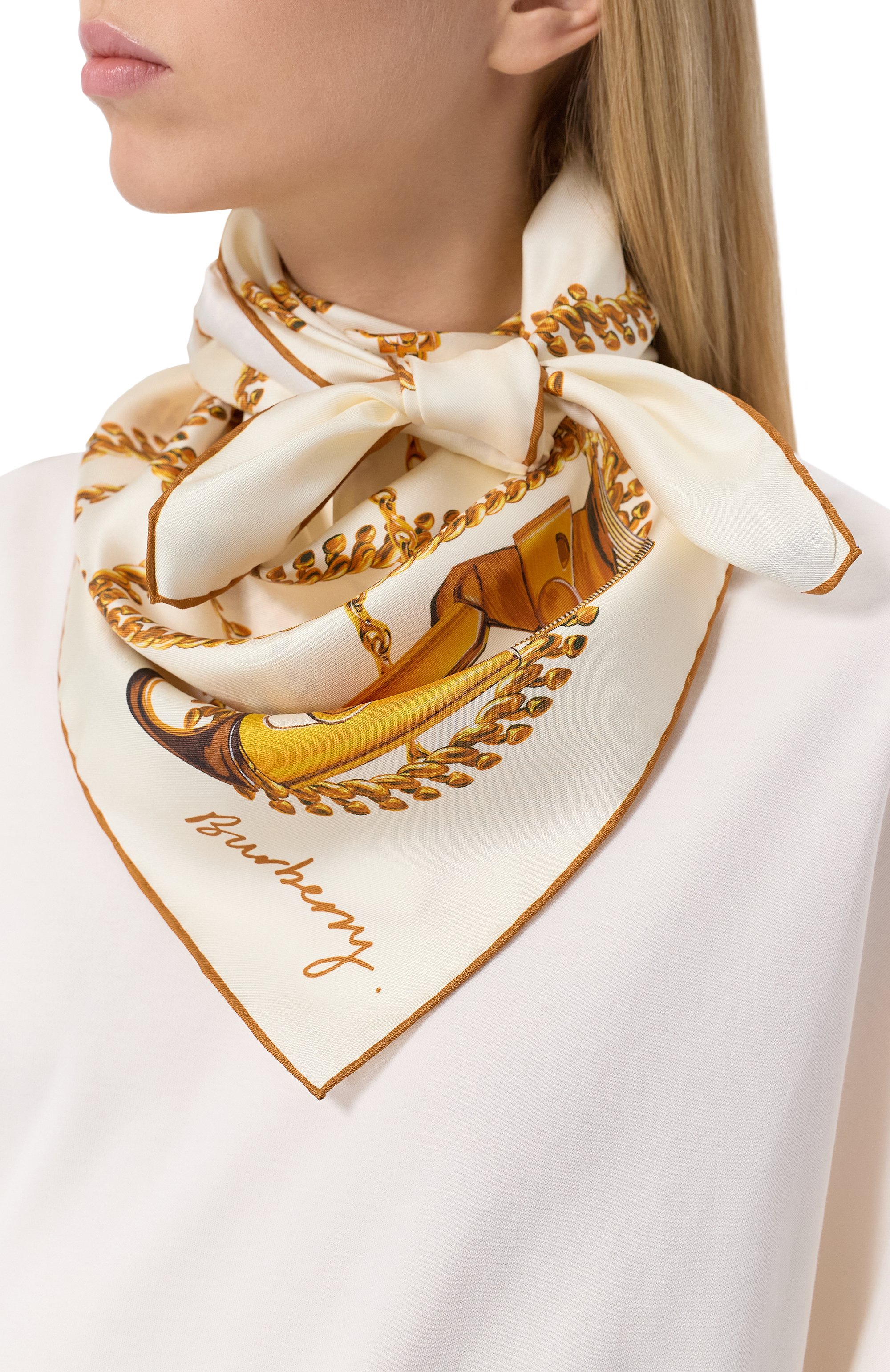 Шелковый платок BURBERRY, арт. 8101850, фото 2