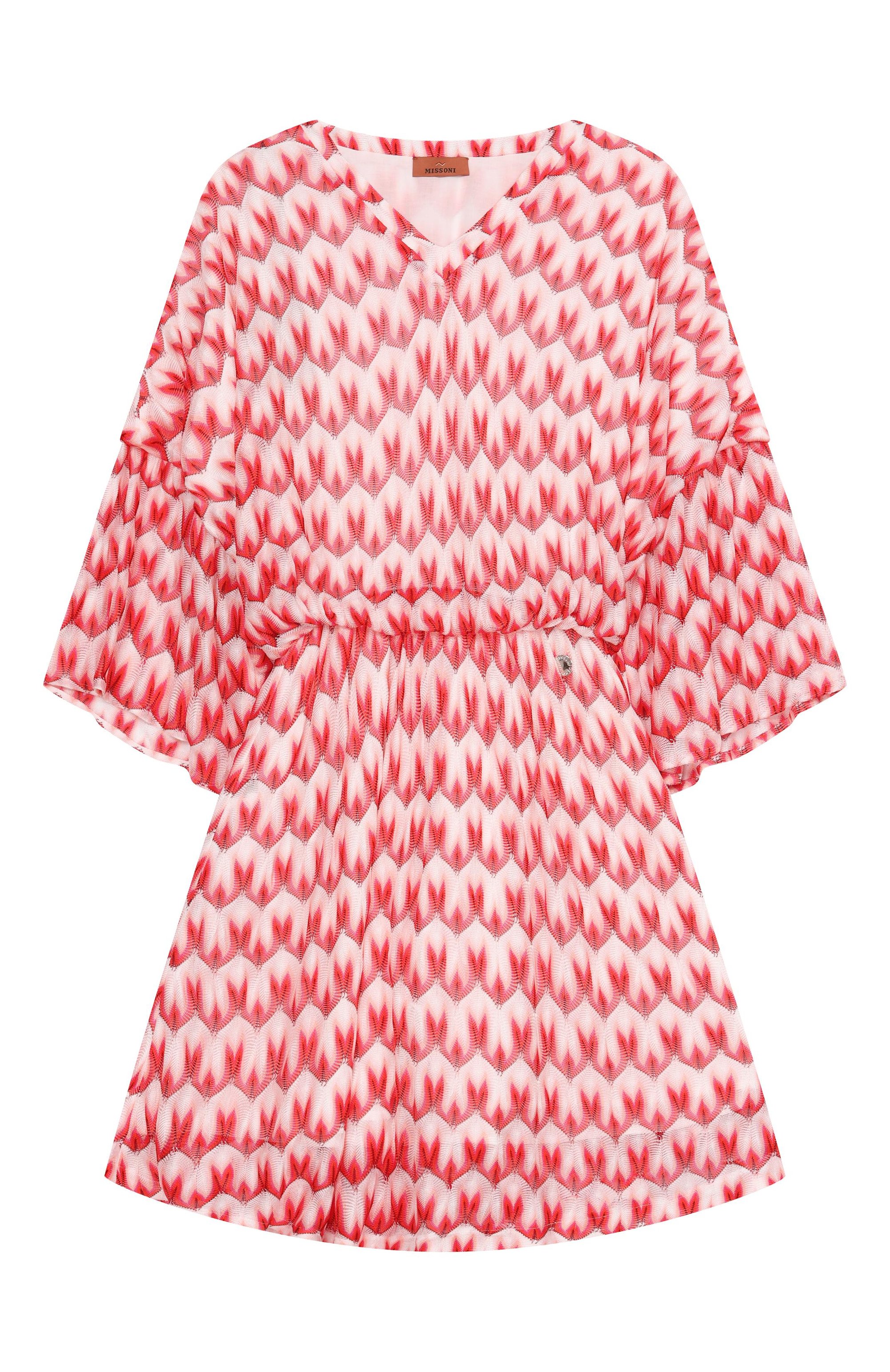 Платье из вискозы MISSONI красного цвета по цене 41200 руб., арт. MY1B81/Q0116, фото 1 Платье из вискозы MISSONI, арт. MY1B81/Q0116, фото 1