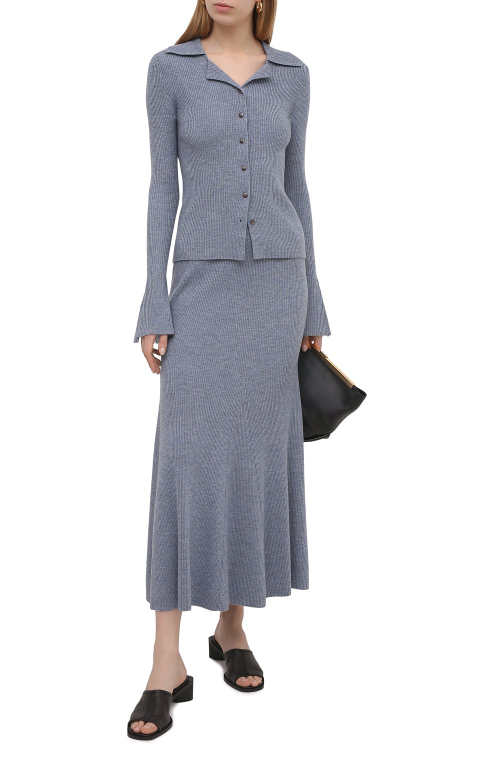 Шерстяная юбка NANUSHKA, арт. ALINA_BLUE_MELANGE W00L KNIT, фото 2