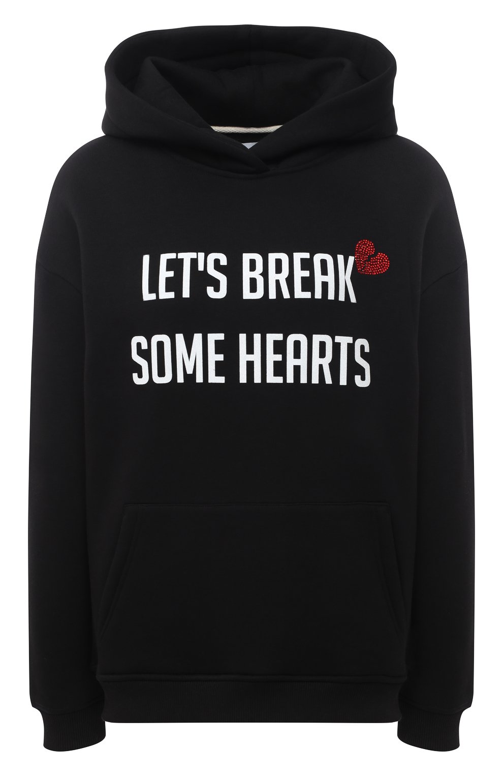 Хлопковое худи SEVEN LAB черного цвета по цене 11550 руб., арт. HW20-BR HEART CR black, фото 1 Хлопковое худи SEVEN LAB, арт. HW20-BR HEART CR black, фото 1