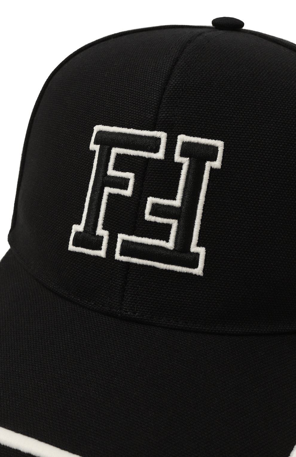 Хлопковая бейсболка FENDI черного цвета по цене 53550 руб., арт. FXQ983/AN0K/F0ZE7, фото 4 Хлопковая бейсболка FENDI, арт. FXQ983/AN0K/F0ZE7, фото 4