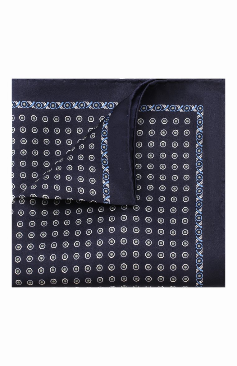 Мужской комплект из шелковых галстука и платка LANVIN темно-синего цвета, арт. 4162/TIE SET | Фото 4 (Материал: Текстиль, Шелк; Нос: Не проставлено)