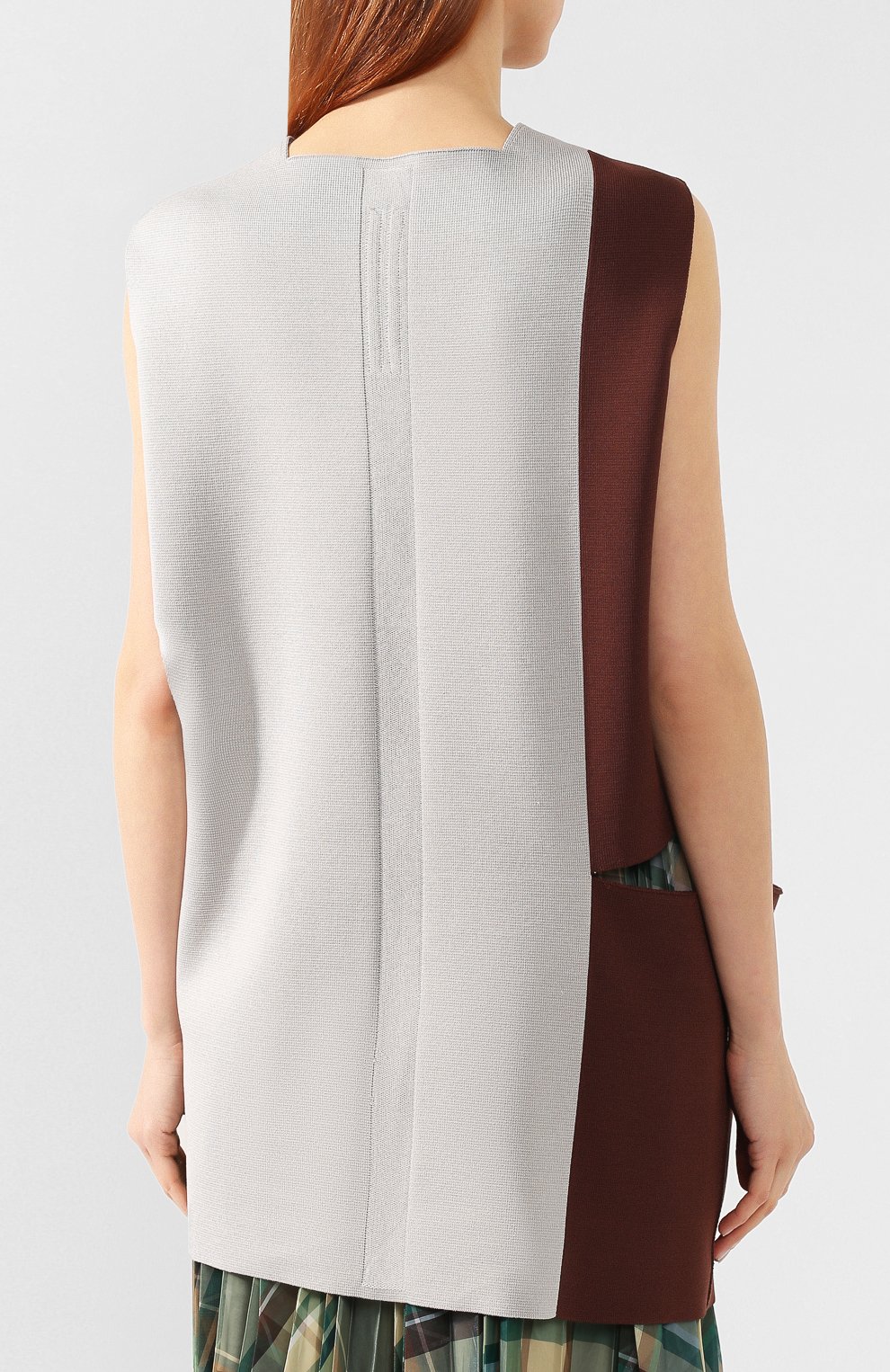 Шелковый топ RICK OWENS коричневого цвета по цене 96250 руб., арт. R019S6673/CHS, фото 4 Шелковый топ RICK OWENS, арт. R019S6673/CHS, фото 4