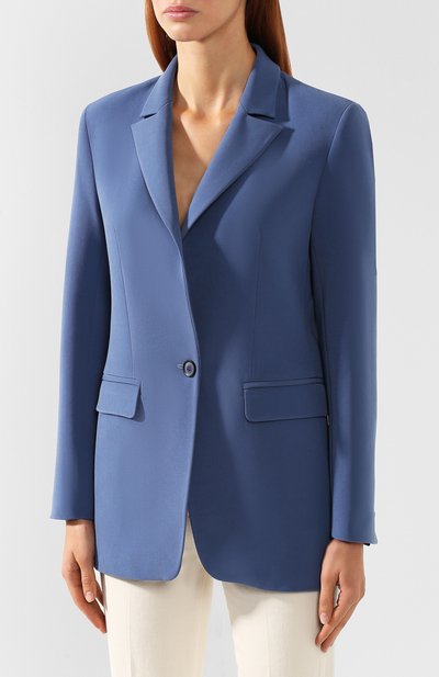 Жакет из вискозы SEVEN LAB синего цвета по цене 25200 руб., арт. J19-00Q dark blue, фото 3 Жакет из вискозы SEVEN LAB, арт. J19-00Q dark blue, фото 3