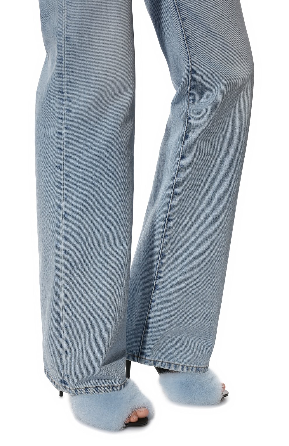 Мюли с отделкой из меха норки la 16 SAINT LAURENT, арт. 688992/E0E01, фото 3