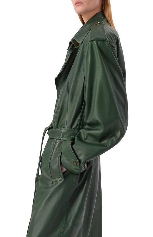 Кожаный тренч Petar Petrov S26LM1 Зелёный  S26LM1 Фото 5
