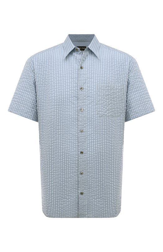 Рубашка из хлопка и шелка Giorgio Armani 4SGCC099/T04S7 Голубой 4SGCC099/T04S7