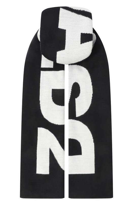 Шерстяной шарф Dsquared2 KNM0201/01W05506 Чёрно-белый KNM0201/01W05506