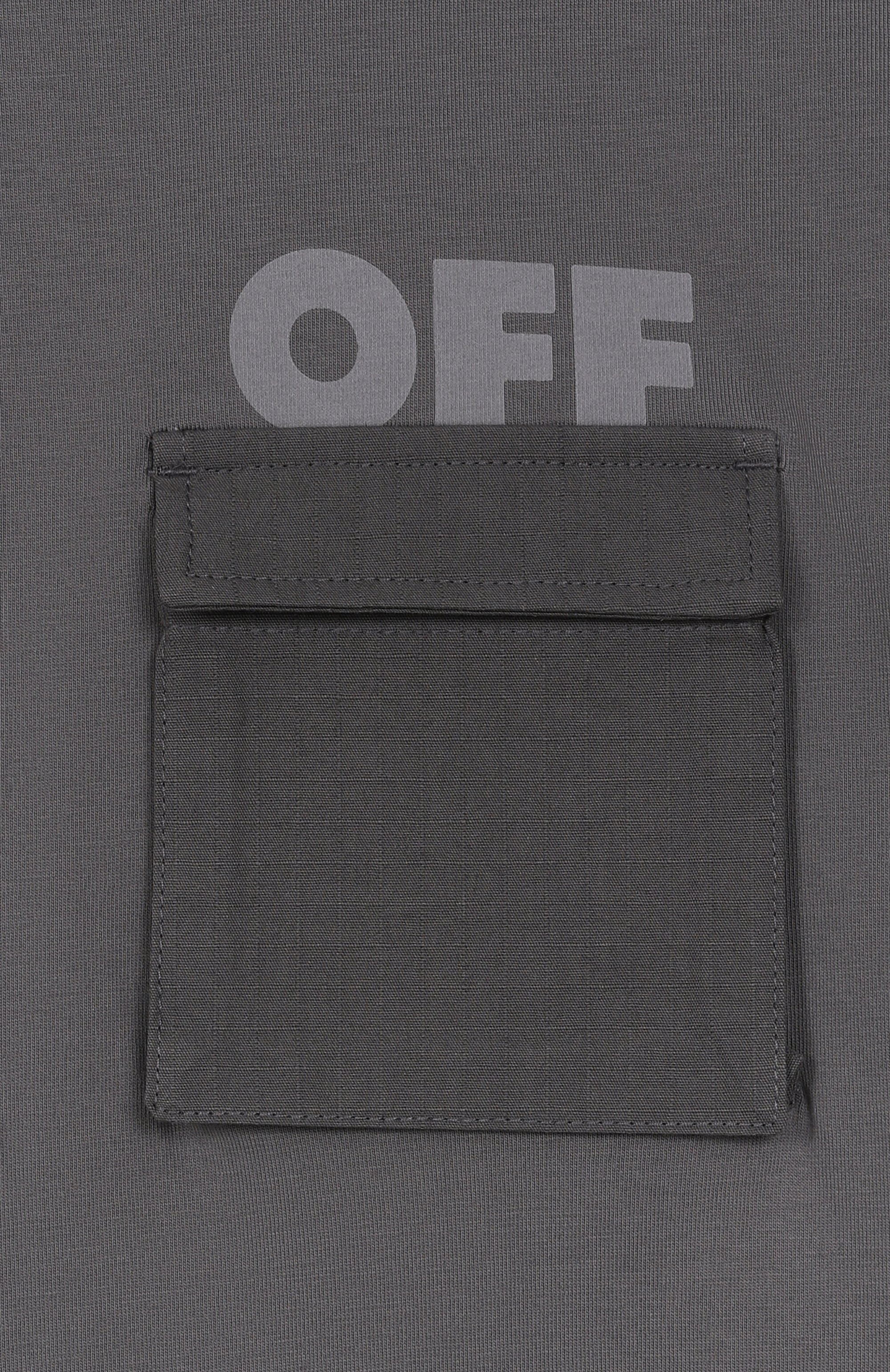 Хлопковая футболка OFF-WHITE серого цвета по цене 19650 руб., арт. 0BAA016F25JER001/12+, фото 3 Хлопковая футболка OFF-WHITE, арт. 0BAA016F25JER001/12+, фото 3