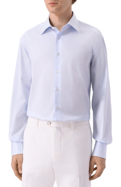 Хлопковая сорочка STEFANO RICCI голубого цвета по цене 95550 руб., арт. MC007467/BN2966, фото 3 Хлопковая сорочка STEFANO RICCI, арт. MC007467/BN2966, фото 3