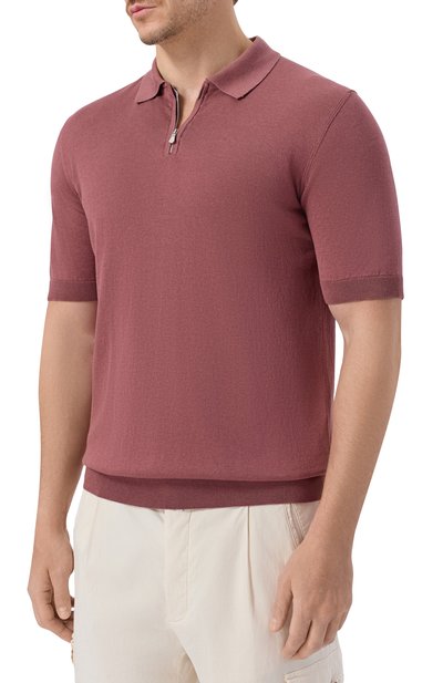 Поло из шелка и хлопка ANDREA CAMPAGNA, арт. M5425-1031, фото 3