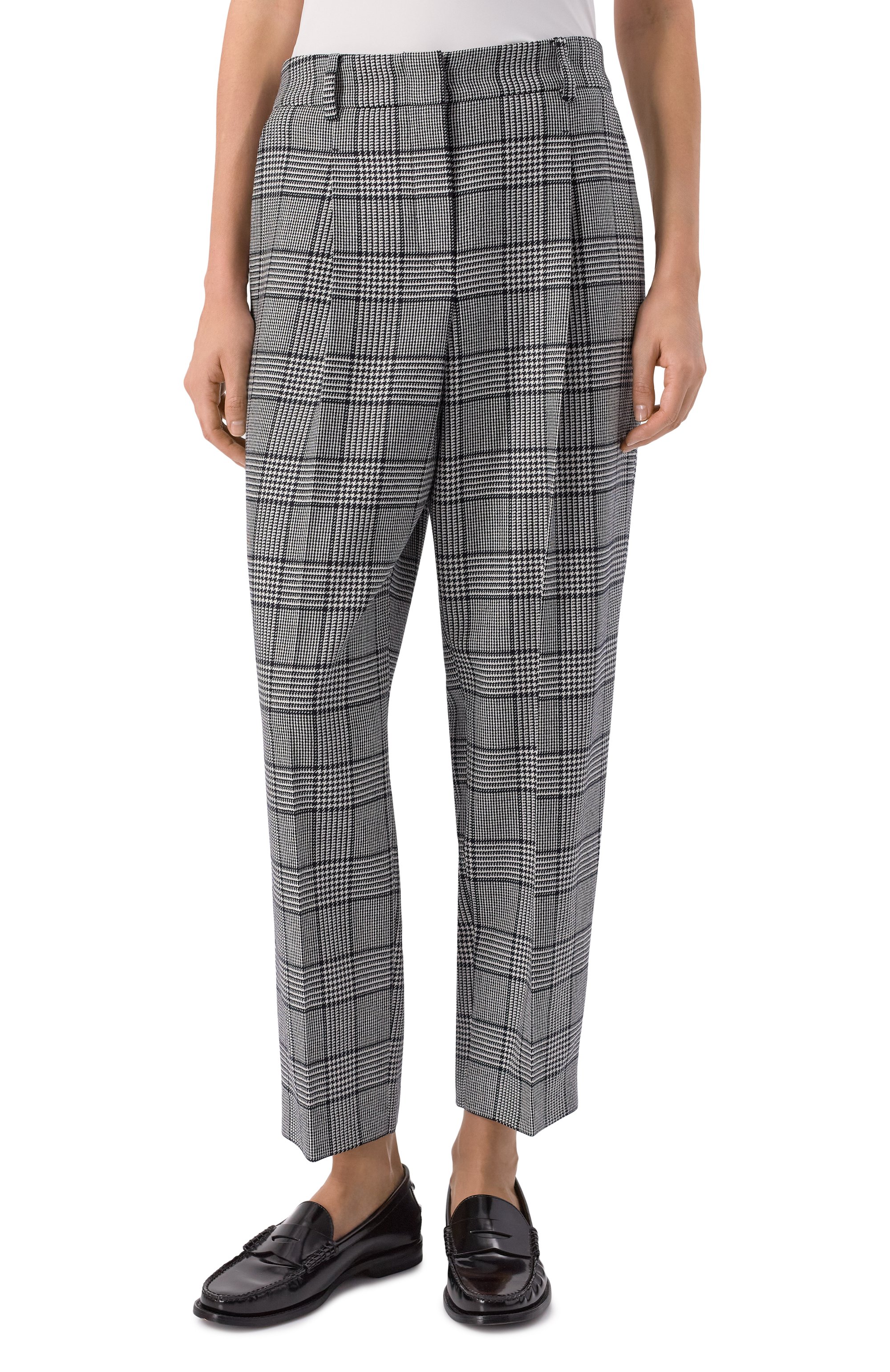 Шерстяные брюки WINDSOR черно-белого цвета по цене 58100 руб., арт. 52 DH711V 10019854, фото 3 Шерстяные брюки WINDSOR, арт. 52 DH711V 10019854, фото 3