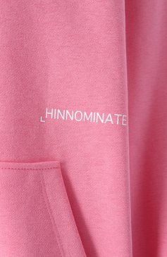 Женский хлопковая толстовка HINNOMINATE розового цвета, арт. HMABW01400 | Фото 6 (Рукава: Длинные; Длина (для топов): Стандартные; Драгоценные камни: Проставлено; Материал сплава: Проставлено; Женское Кросс-КТ: Кардиган-одежда; Стили: Спорт-шик; Материал внешний: Хлопок)