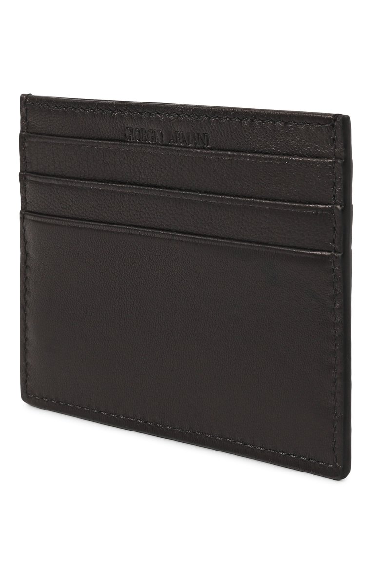 Мужской кожаный футляр для кредитных карт GIORGIO ARMANI черного цвета, арт. Y2R434/YS97J | Фото 2 (Нос: Не проставлено; Материал: Натуральная кожа)