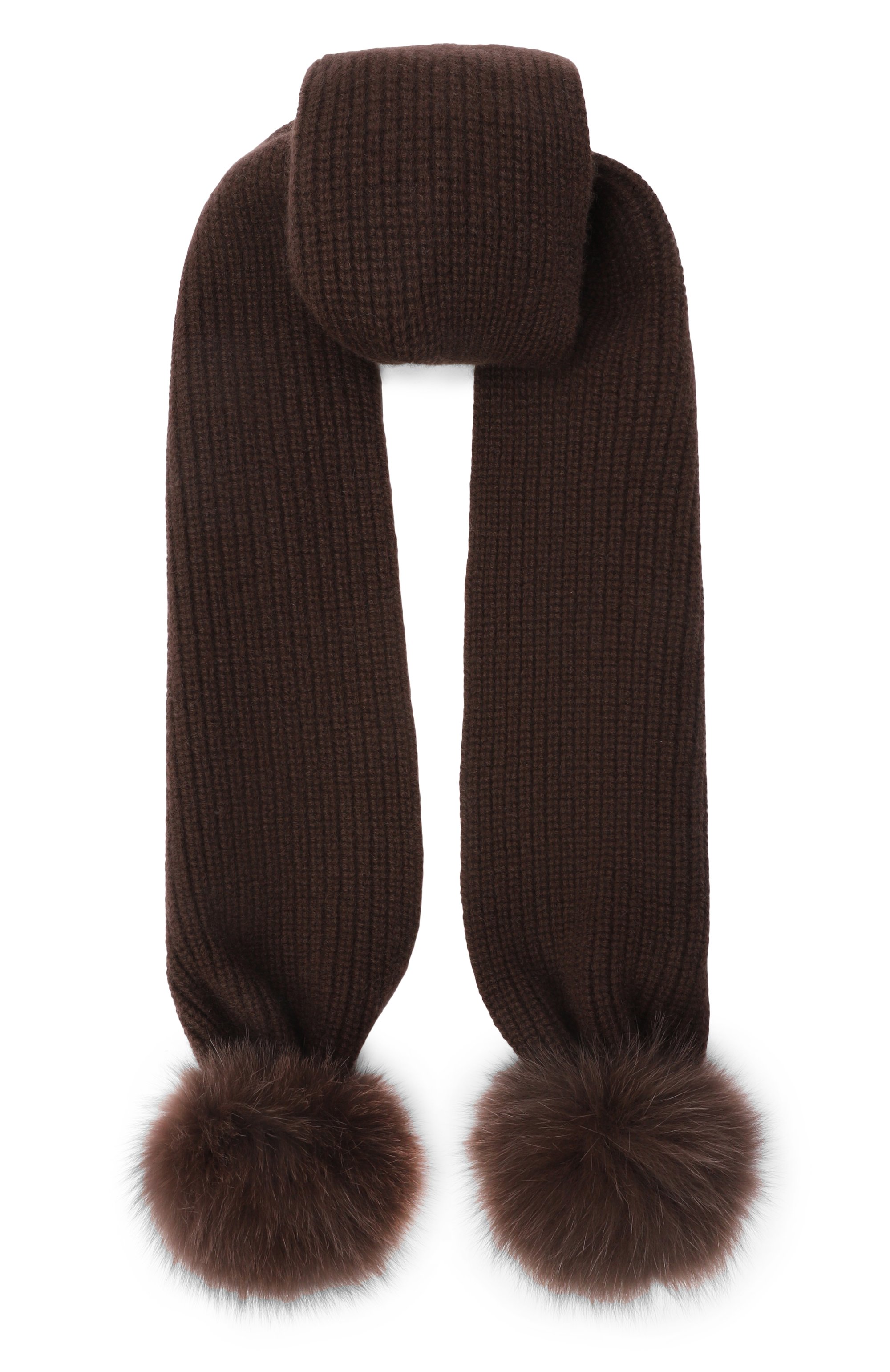 Кашемировый шарф YVES SALOMON ENFANT коричневого цвета по цене 30700 руб., арт. 24WEA011XXCARD, фото 1 Кашемировый шарф YVES SALOMON ENFANT, арт. 24WEA011XXCARD, фото 1