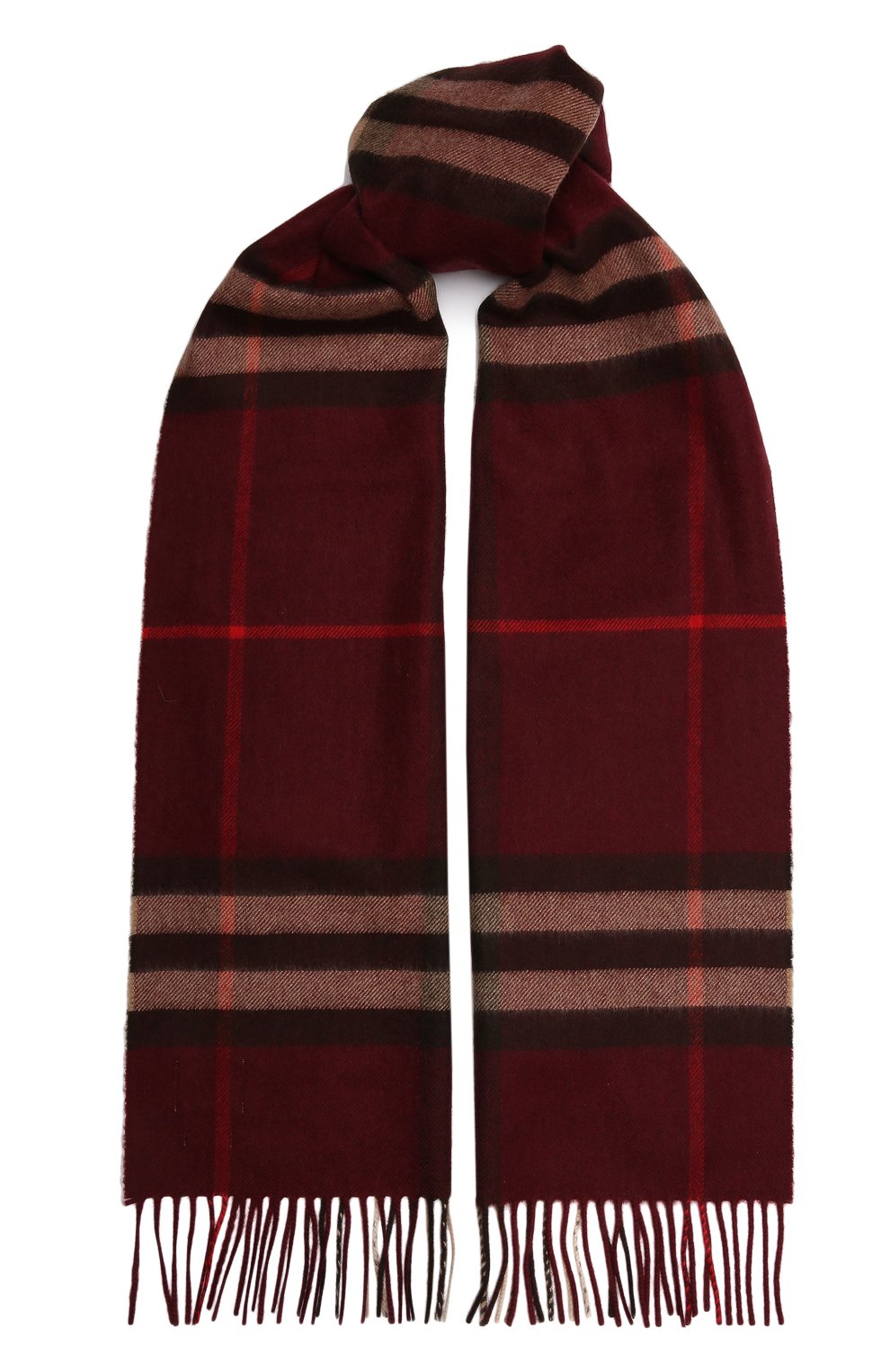 Женский бордовый кашемировый шарф BURBERRY купить в интернет-магазине ...