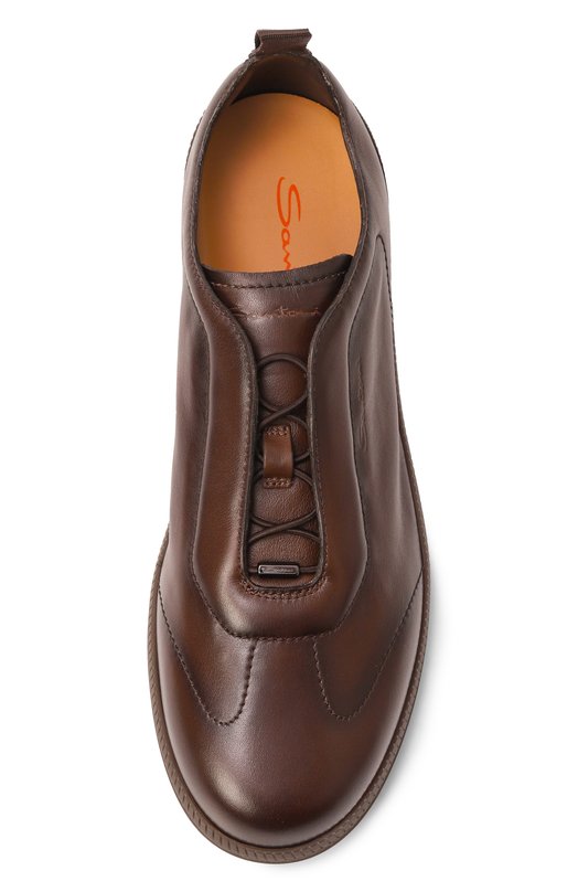 Кожаные кеды DBS-Olympic Santoni MBPG22109DKTT0IL Коричневый  MBPG22109DKTT0IL Фото 6