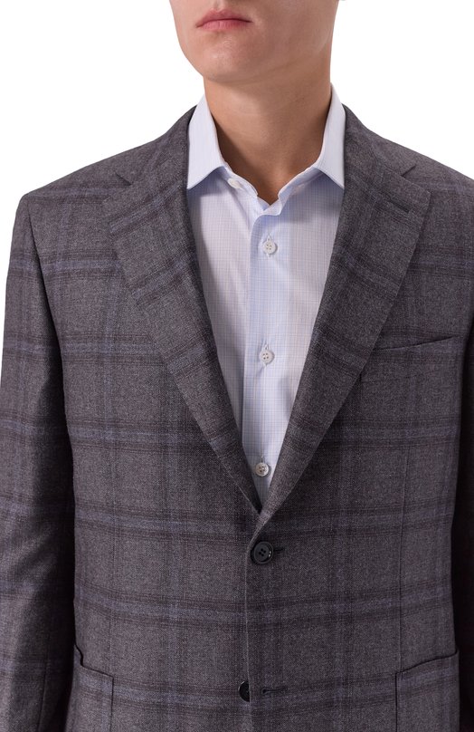 Пиджак из шелка и кашемира Brioni RG0D0L/0D405 Серый  RG0D0L/0D405 Фото 6