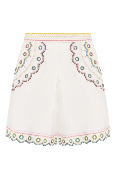 Женские шорты из смеси льна и хлопка ZIMMERMANN, арт. 7485APEG