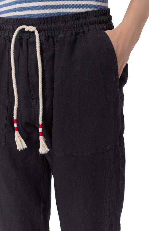 Льняные брюки MC2 Saint Barth CAA0001-01137L/CALAIS Чёрный  CAA0001-01137L/CALAIS Фото 5