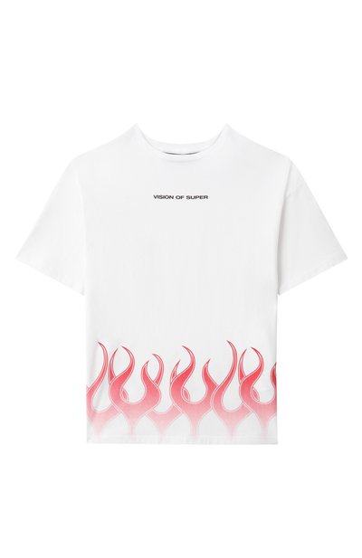 Хлопковая футболка VISION OF SUPER белого цвета по цене 5810 руб., арт. TSV4102J, фото 1 Хлопковая футболка VISION OF SUPER, арт. TSV4102J, фото 1