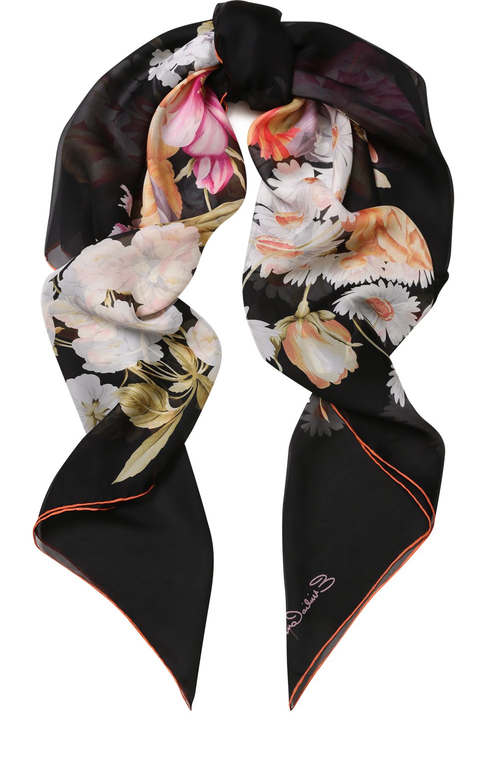 Шелковый платок с цветочным принтом EMILIO CONTE, арт. K01414 SF081, фото 1