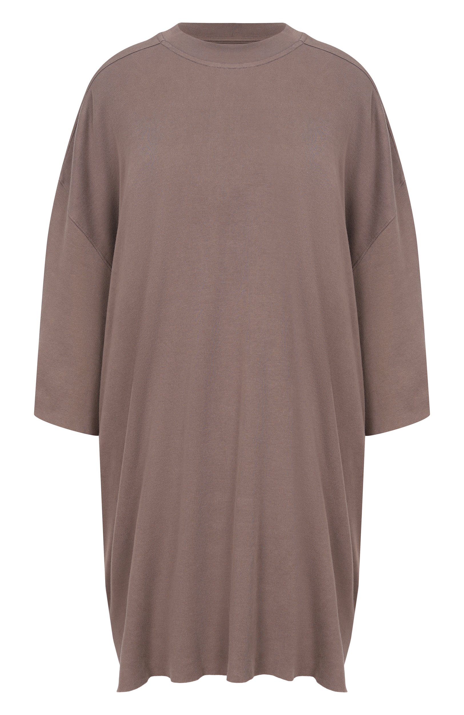 Хлопковая футболка RICK OWENS темно-бежевого цвета по цене 69950 руб., арт. RP02F5204/JDC, фото 1 Хлопковая футболка RICK OWENS, арт. RP02F5204/JDC, фото 1