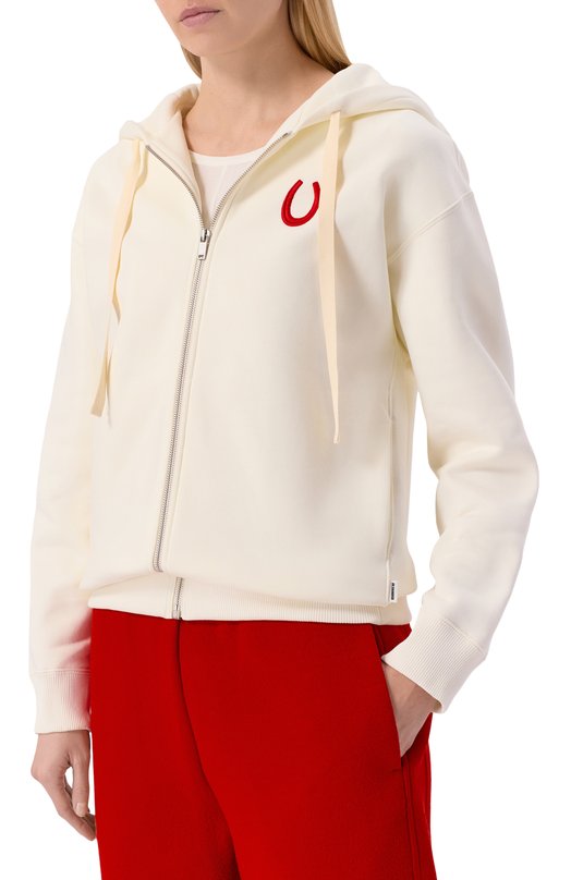 Хлопковая толстовка Jil Sander J53HG0001/J20128 Кремовый  J53HG0001/J20128 Фото 3