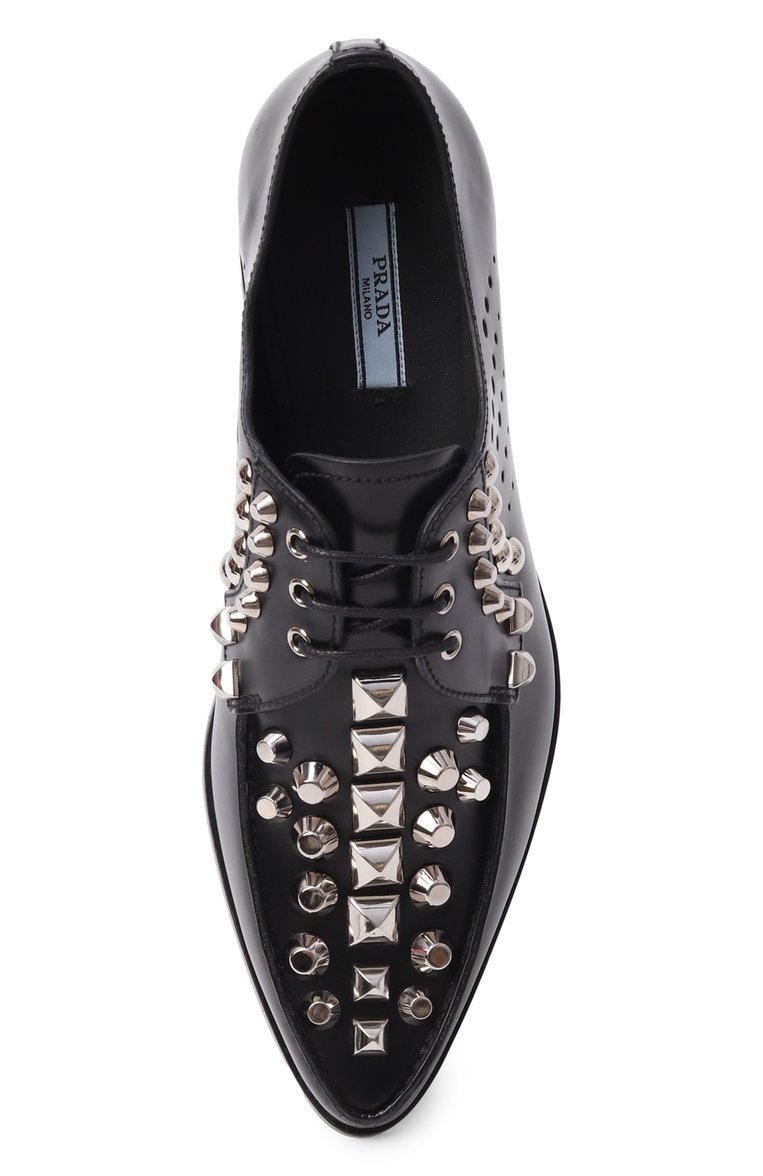 Кожаные дерби PRADA, арт. 1E701I-B4L-F0002-015, фото 4