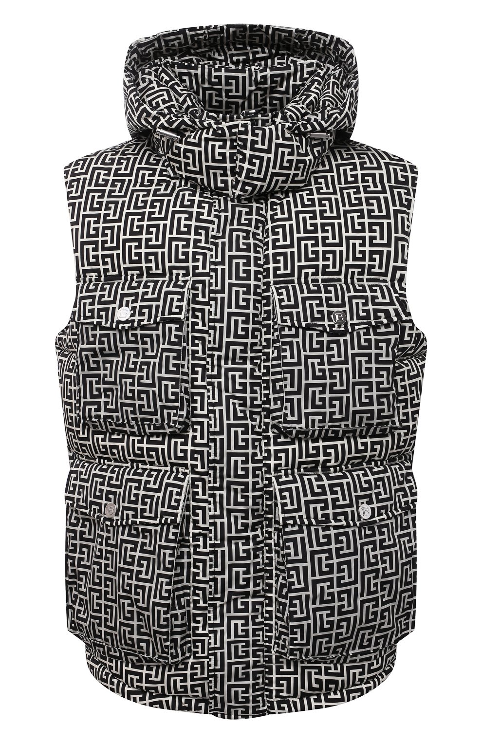 Пуховый жилет BALMAIN кремового цвета по цене 228500 руб., арт. WH1T0025/I687, фото 1 Пуховый жилет BALMAIN, арт. WH1T0025/I687, фото 1