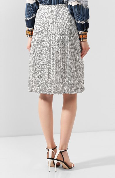 Плиссированная юбка BURBERRY черно-белого цвета по цене 170500 руб., арт. 4564351, фото 4 Плиссированная юбка BURBERRY, арт. 4564351, фото 4