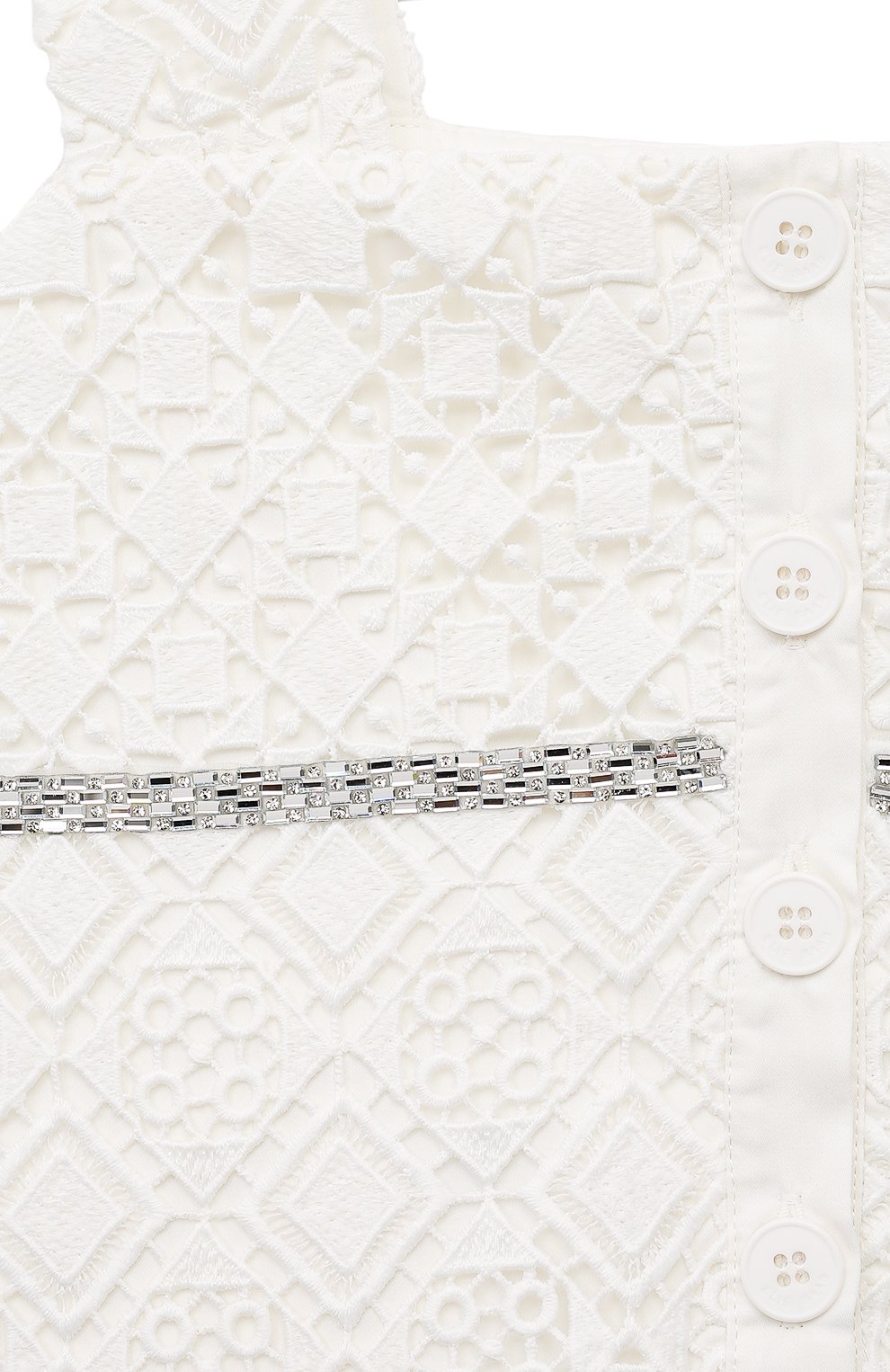 Хлопковый топ ELIE SAAB JUNIOR кремового цвета по цене 23700 руб., арт. EFTP004 TS0846/10A-14A, фото 3 Хлопковый топ ELIE SAAB JUNIOR, арт. EFTP004 TS0846/10A-14A, фото 3