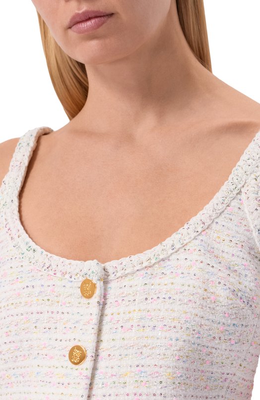 Твидовый топ Giambattista Valli 26SSPVCA1086/01B0U Кремовый  26SSPVCA1086/01B0U Фото 5