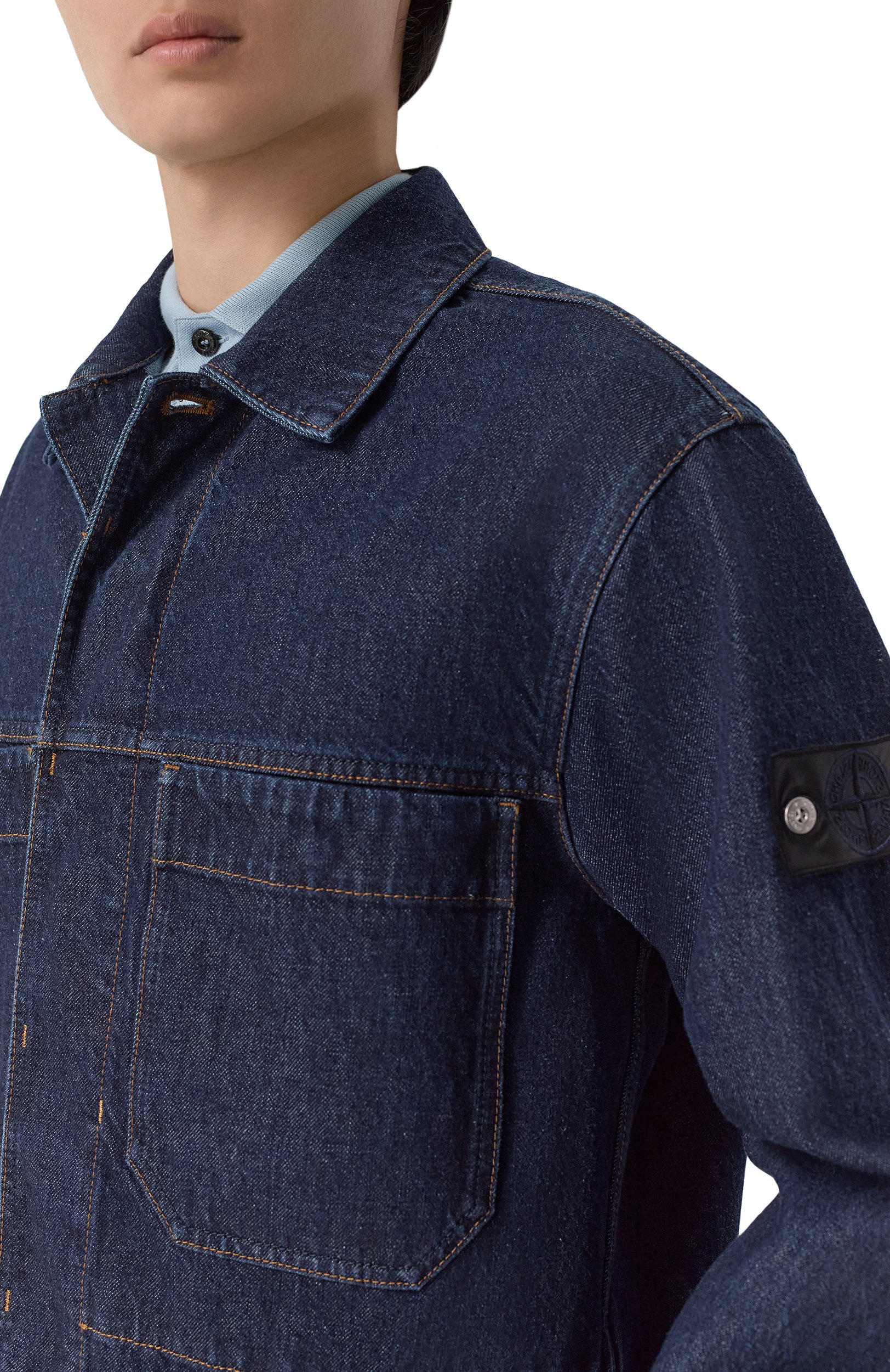 Джинсовая куртка STONE ISLAND синего цвета по цене 87500 руб., арт. KSS15Q100027/S00J7, фото 5 Джинсовая куртка STONE ISLAND, арт. KSS15Q100027/S00J7, фото 5