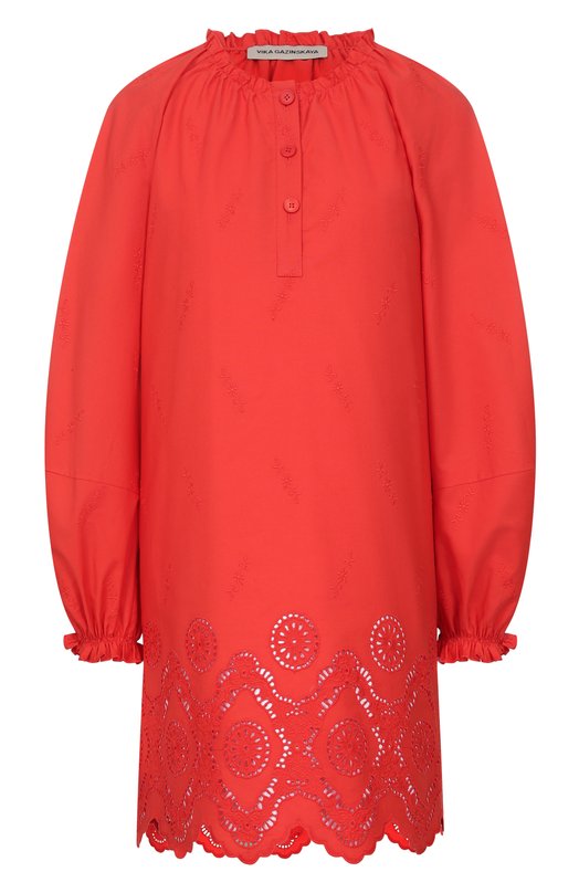 Хлопковая блузка Vika Gazinskaya SS25-13232 Красный SS25-13232