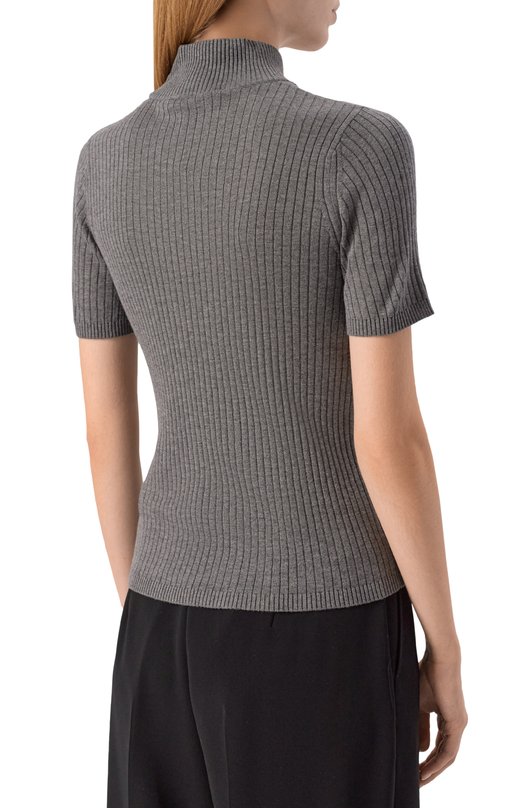 Топ из шелка и шерсти Max Mara Studio JANGY Серый  JANGY Фото 4