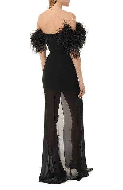 Платье с отделкой перьями GIUSEPPE DI MORABITO, арт. SS23088LD-P-215, фото 4