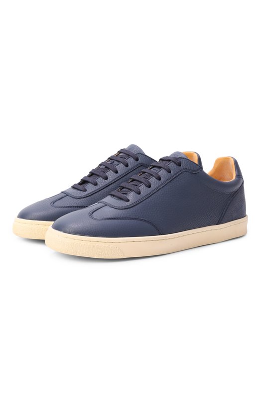 Кожаные кеды Brunello Cucinelli MZUDCAN309 Синий MZUDCAN309