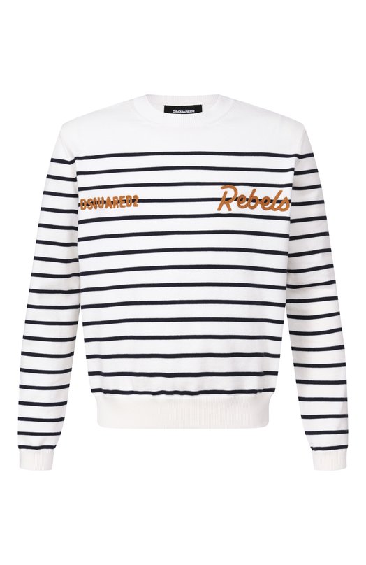 Хлопковый джемпер Dsquared2 S74HA1596/D13199 Белый S74HA1596/D13199