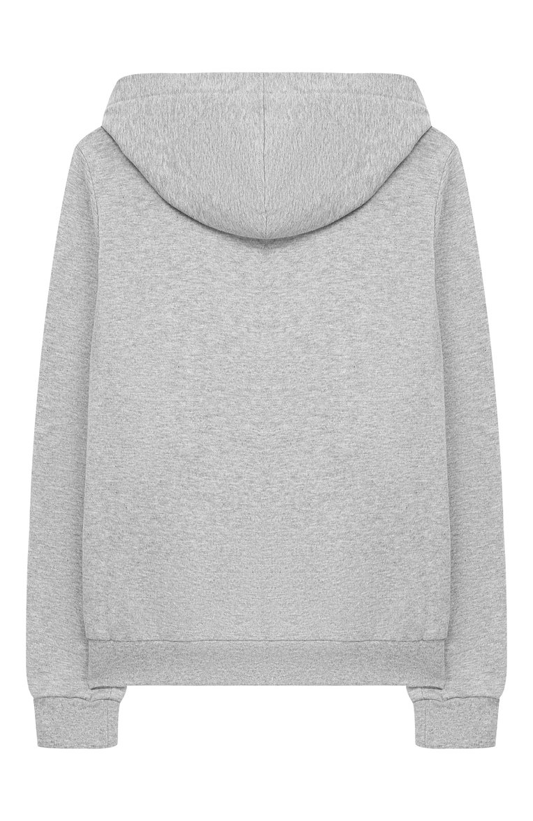 Детский хлопковый кардиган на молнии с капюшоном FENDI серого цвета, арт. JFH061/A4RA/10A-12A | Фото 2 (Рукава: Длинные; Материал внешний: Хлопок; Девочки Кросс-КТ: Кардиган-одежда; Драгоценные камни: Проставлено; Материал сплава: Проставлено)