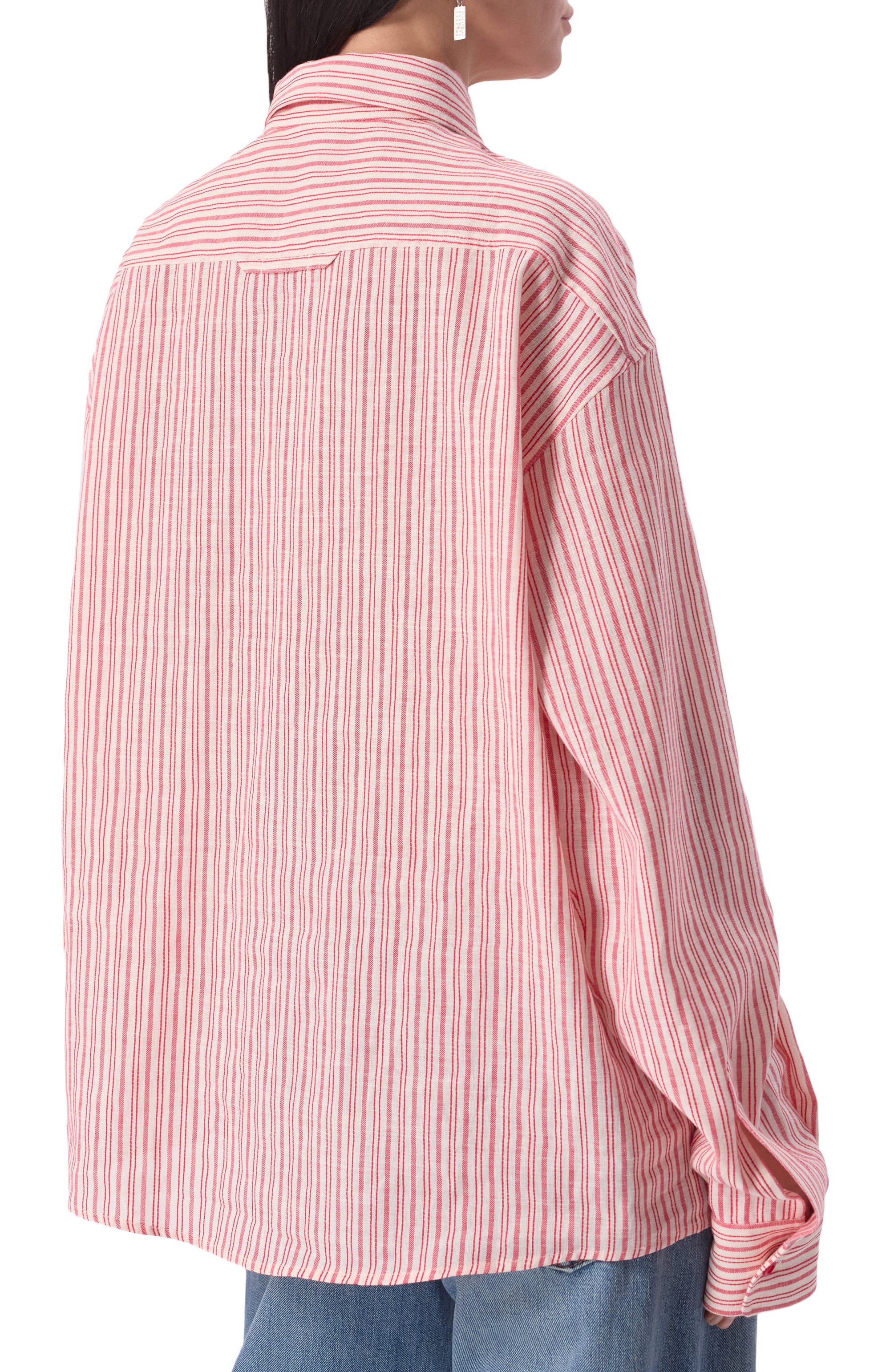 Рубашка изо льна и хлопка PERVERT красного цвета по цене 35000 руб., арт. PE24/SHT02/31-41, фото 4 Рубашка изо льна и хлопка PERVERT, арт. PE24/SHT02/31-41, фото 4