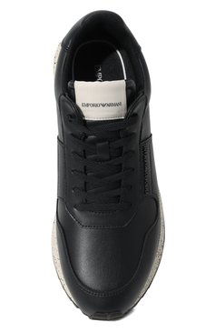 Мужские кожаные кроссовки EMPORIO ARMANI темно-синего цвета, арт. X4X639/XD382 | Фото 6 (Подошва: Массивная; Материал внутренний: Текстиль; Материал утеплителя: Без утеплителя; Стили: Классический; Материал внешний: Натуральная кожа; Кросс-КТ: Низкие)