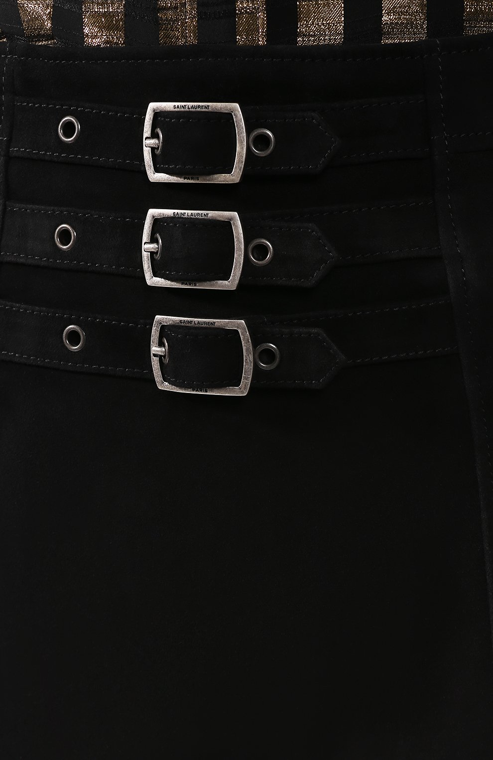 Кожаная юбка SAINT LAURENT черного цвета по цене 256000 руб., арт. 580791/YC2RK, фото 5 Кожаная юбка SAINT LAURENT, арт. 580791/YC2RK, фото 5