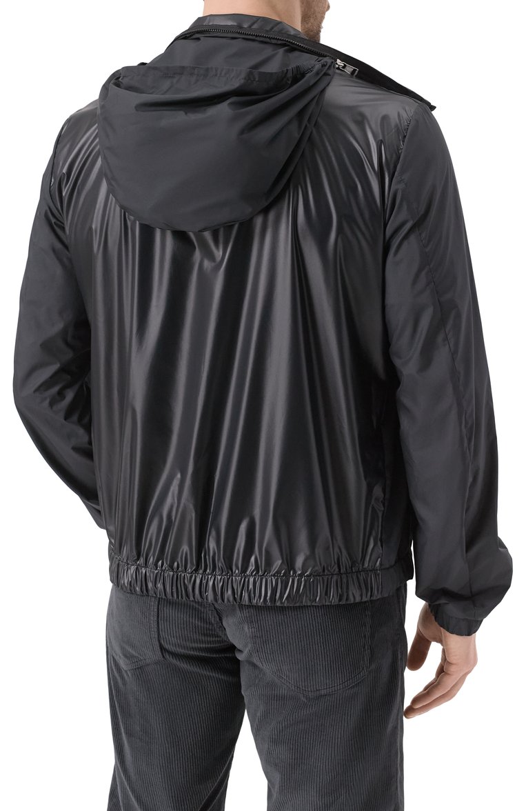 Мужская комбинированная куртка amane MONCLER черного цвета, арт. 1A00144/595ZG | Фото 8 (Длина (верхняя одежда): Короткие; Материал внешний: Синтетический материал; Рукава: Длинные; Материал подклада: Синтетический материал; Кросс-КТ: Легкие; Стили: Кэжуэл; Автоматизация ТО: Проставлено; Автоматизация состава: Проставлено)