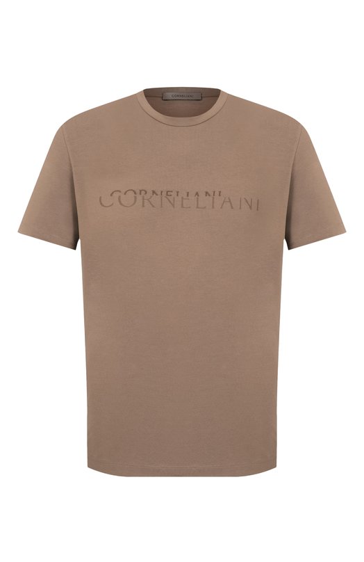 Хлопковая футболка Corneliani 25G581-2525059 Бежевый 25G581-2525059