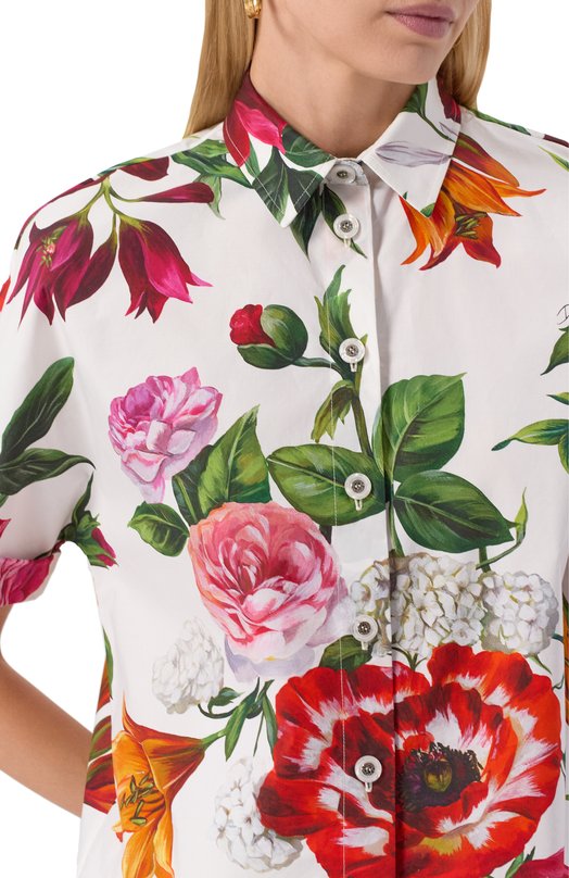 Хлопковая рубашка Dolce & Gabbana F5D68T/HS5TQ Белый  F5D68T/HS5TQ Фото 5